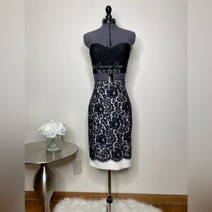 NWOT Black & White Lace Small The Limited Scandal Collection Midi Pencil Skirt